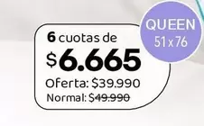 cuotas de $6665