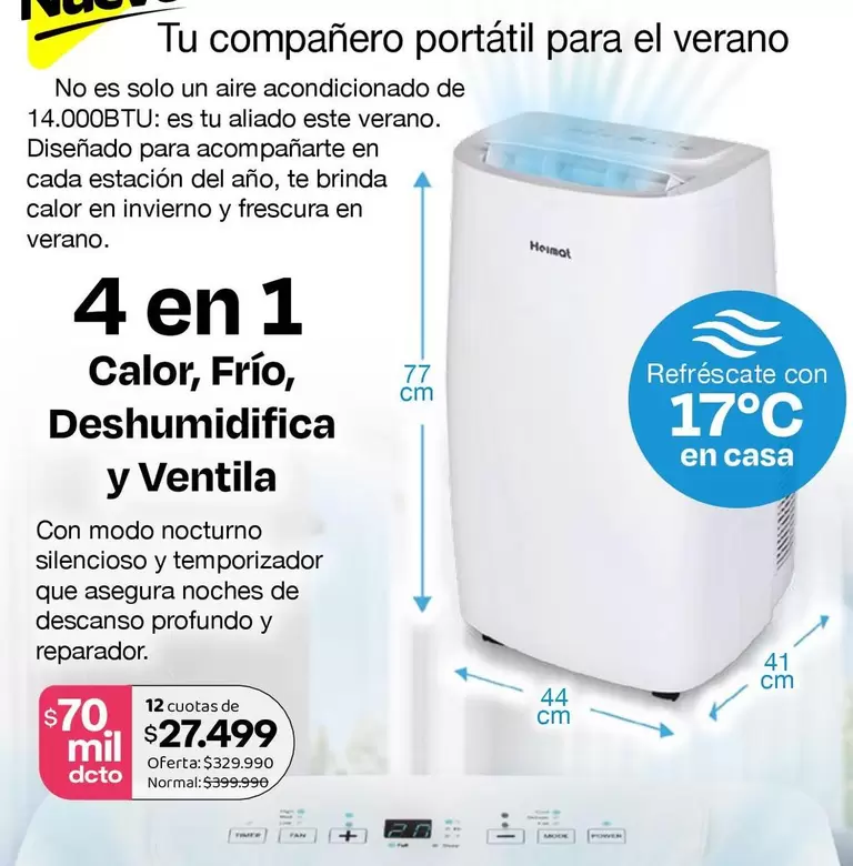 Power - Calor Frío Deshumidifica Y Ventila