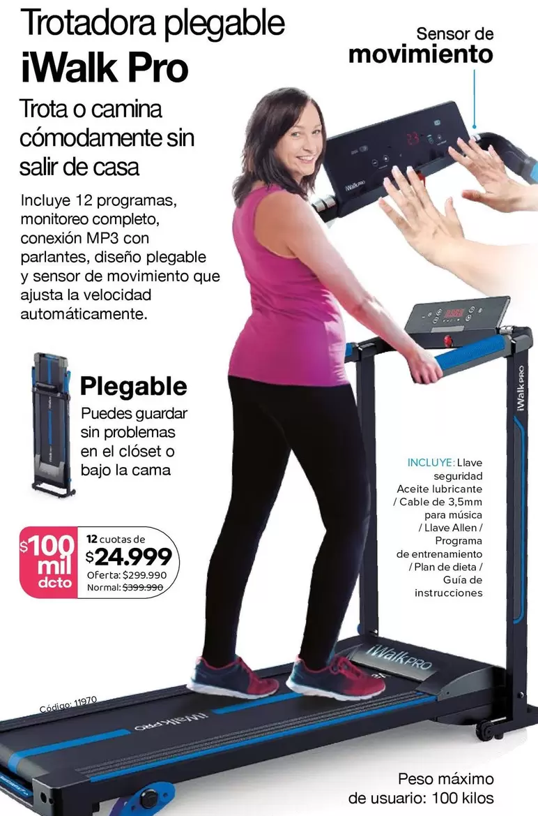 Trotadora plegable iwalk pro