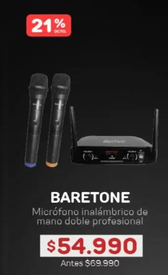 Micrófono Inalámbrico De Mano Doble Profesional