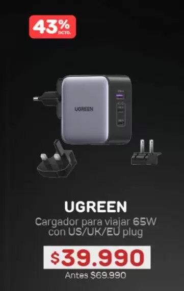 Cargador Para Viajar 65w Con Us/uk/eu Plug