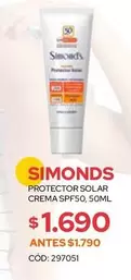 Simond's - Protector Solar Crema Spf50