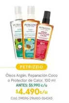 Petrizzio - Óleo Argán, Reparación Coco O Protector De Calor