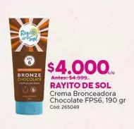 Rayito de Sol - Crema Bronceadora Chocolate FPS6
