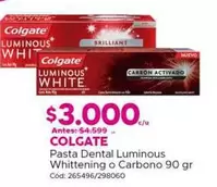 Colgate - Pasta Dental Luminous Whittening O Carbono