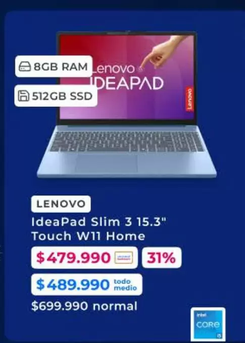 Lenovo - IdeaPad Slim 3 15.3" Touch W11 Home