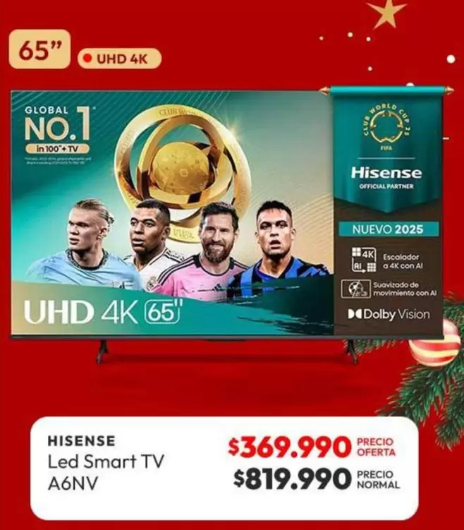 Hisense - led smart tv a6nv