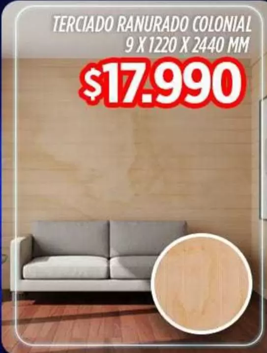 Terciado Ranurado Colonial 9x1220 X 2440 Mm