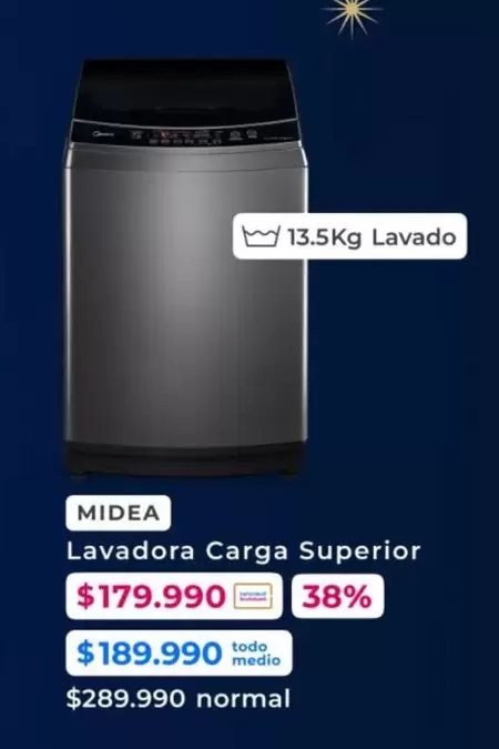Midea - Lavadora Carga Superior