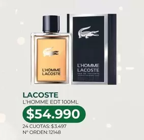 Lacoste - L'homme Edt 100ml