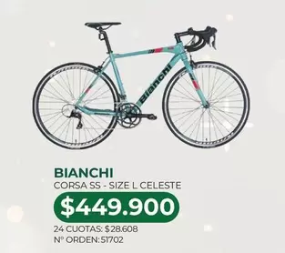 Bianchi - Corsa Ss-size L Celeste