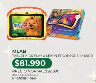 Tablet Kids Play & Learn Pro 8"core 4+ 64gb