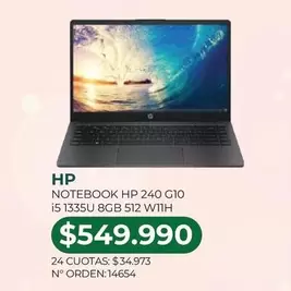 HP - Notebook 240 G10 I5 1335u 8gb 512 W11h