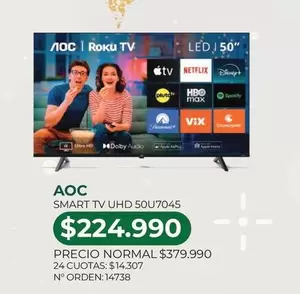 Roku - Aoc Smart Tv Uhd 50u7045