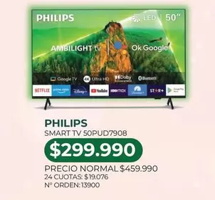 Philips - Smart Tv 50pud7908