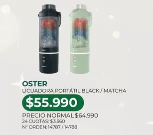 Oster - licuadora portátil black / matcha