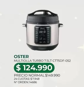 Oster - Multiolla Turbo 7.5lt Ct75df052