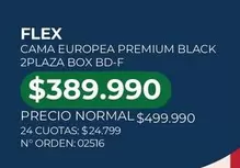 Flex - Cama Europea Premium Black 2Plaza Box Bd-f