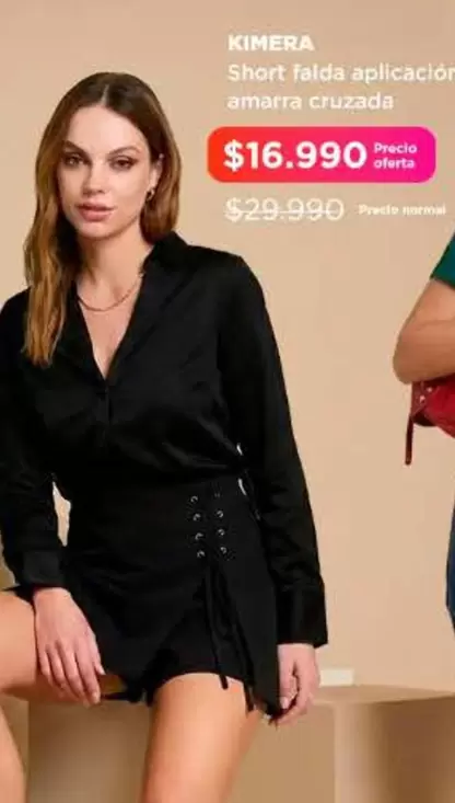 Short Falda Aplicaciclo Amarra Cruzada