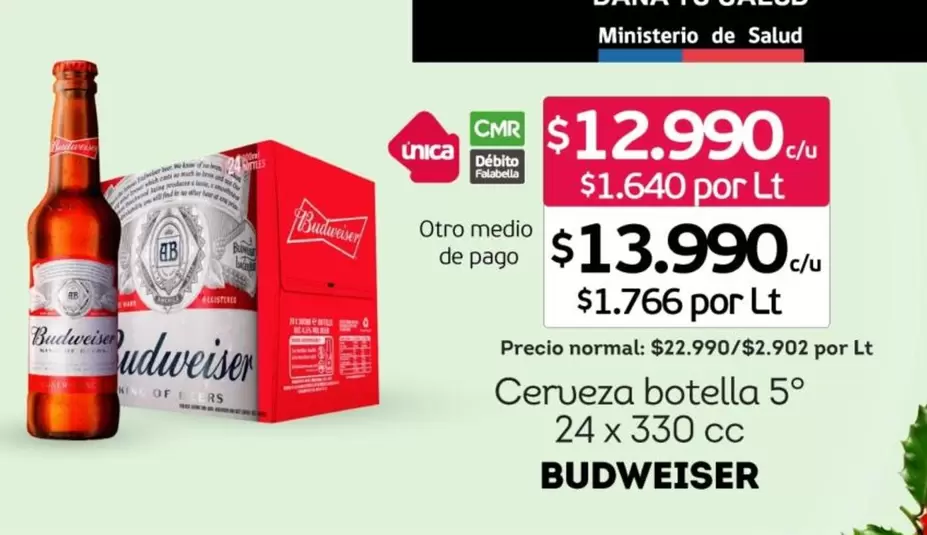 Budweiser - Cerveza Botella 5o