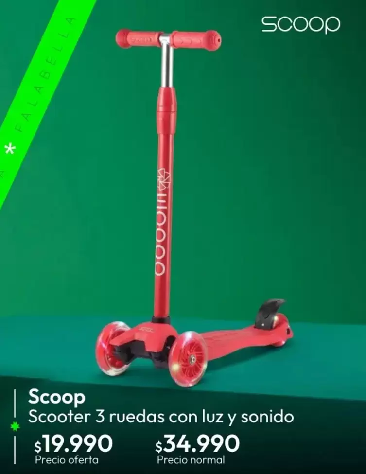 Falabella - Scooter 3 Ruedas Con Luz Y Sonido