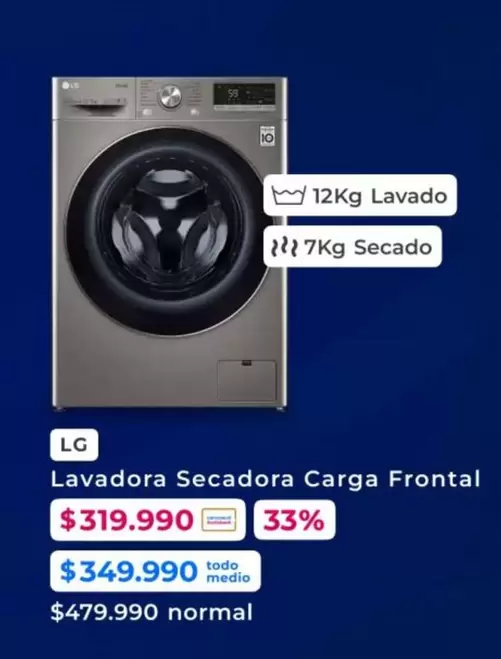 LG - Lavadora Secadora Carga Frontal