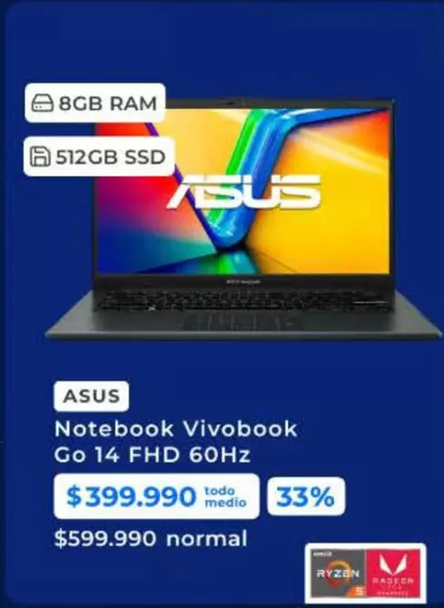 Asus - Notebook Vivobook Go 14 Fhd 60hz