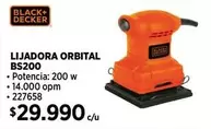 Black & Decker - Lijadora Orbital Bs200