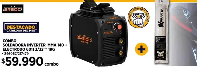 COMBO SOLADORA INVERTER MMA 140 + ELECTRODO 6011 1/32