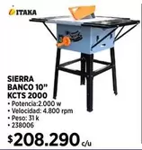 sierra banco 10" KCTS 2000