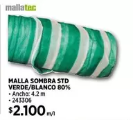 Malla Sombra Std Verde/blanco 80%