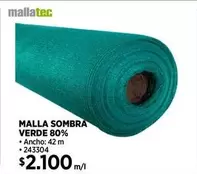 Malla Sombra Verde 80%