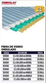 Fibra De Vidrio Ondulado