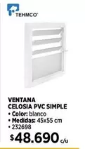 Ventana Cologia Pvc Simple