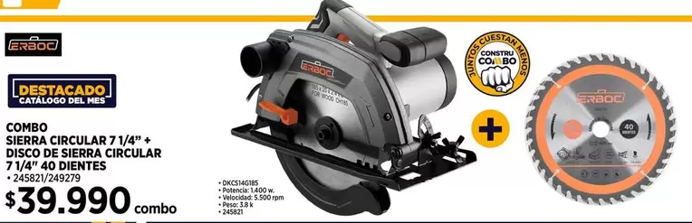 Combo Circular 7/14 - Disco Os Sierra Circular Disco De Bierra