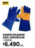 Guante - Soldador Azul Con Kevlar
