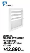 Ventana Celosia Pvc Simple