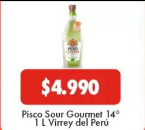 Gourmet - Pisco Sour 14° 1 L Virrey Del Perú