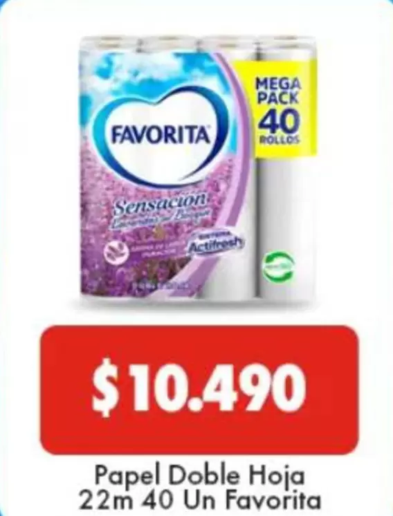 Favorita - Papel Doble Hoja 22m 40 Un