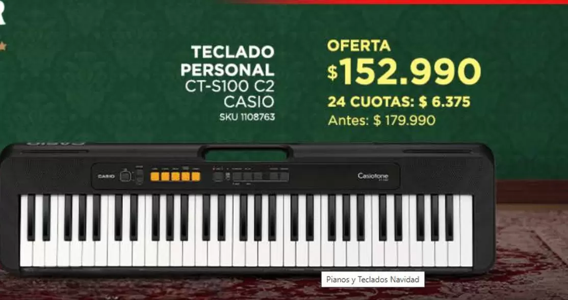 Casio - Teclado Personal Ct-s100 C2