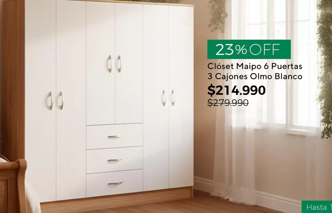 Frutos del Maipo - Claset 6 Puertas 3 Cajones Oimo Blanco