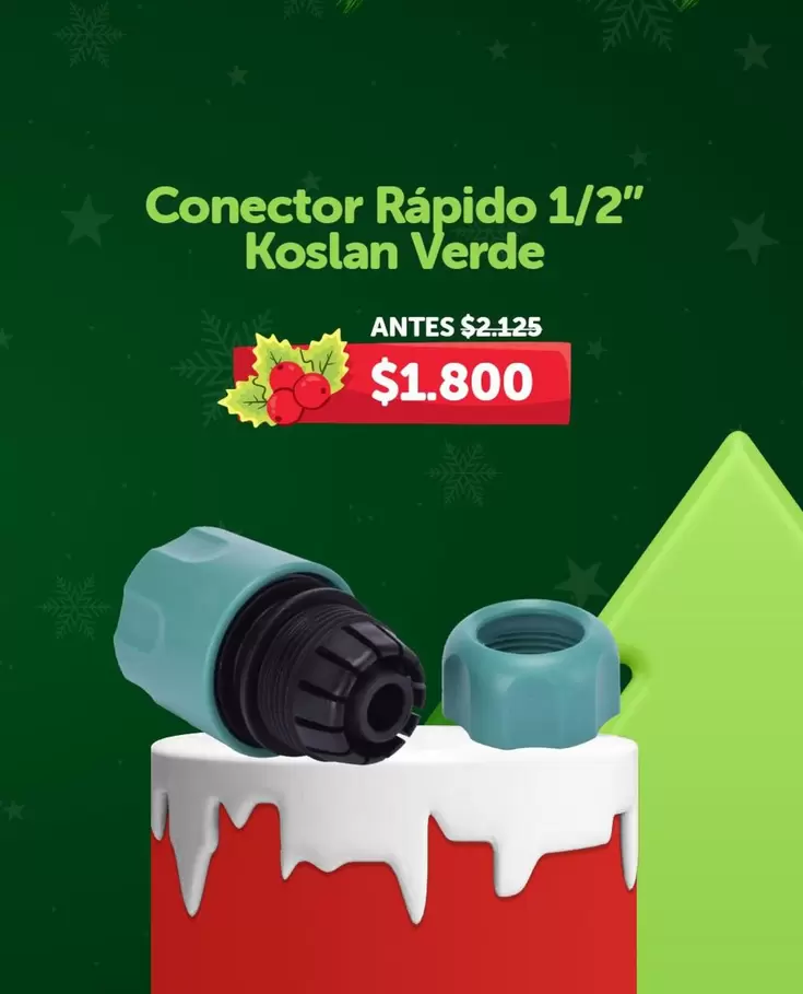 Conector Rapido 1/2" Koslan Verde