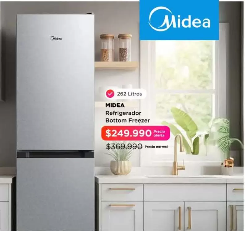 Midea - Refrigerador Bottom Freezer