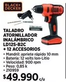 Black & Decker - Taladro Atornillador Inalámbrico Ld12s-b2c + 12 Accesorios