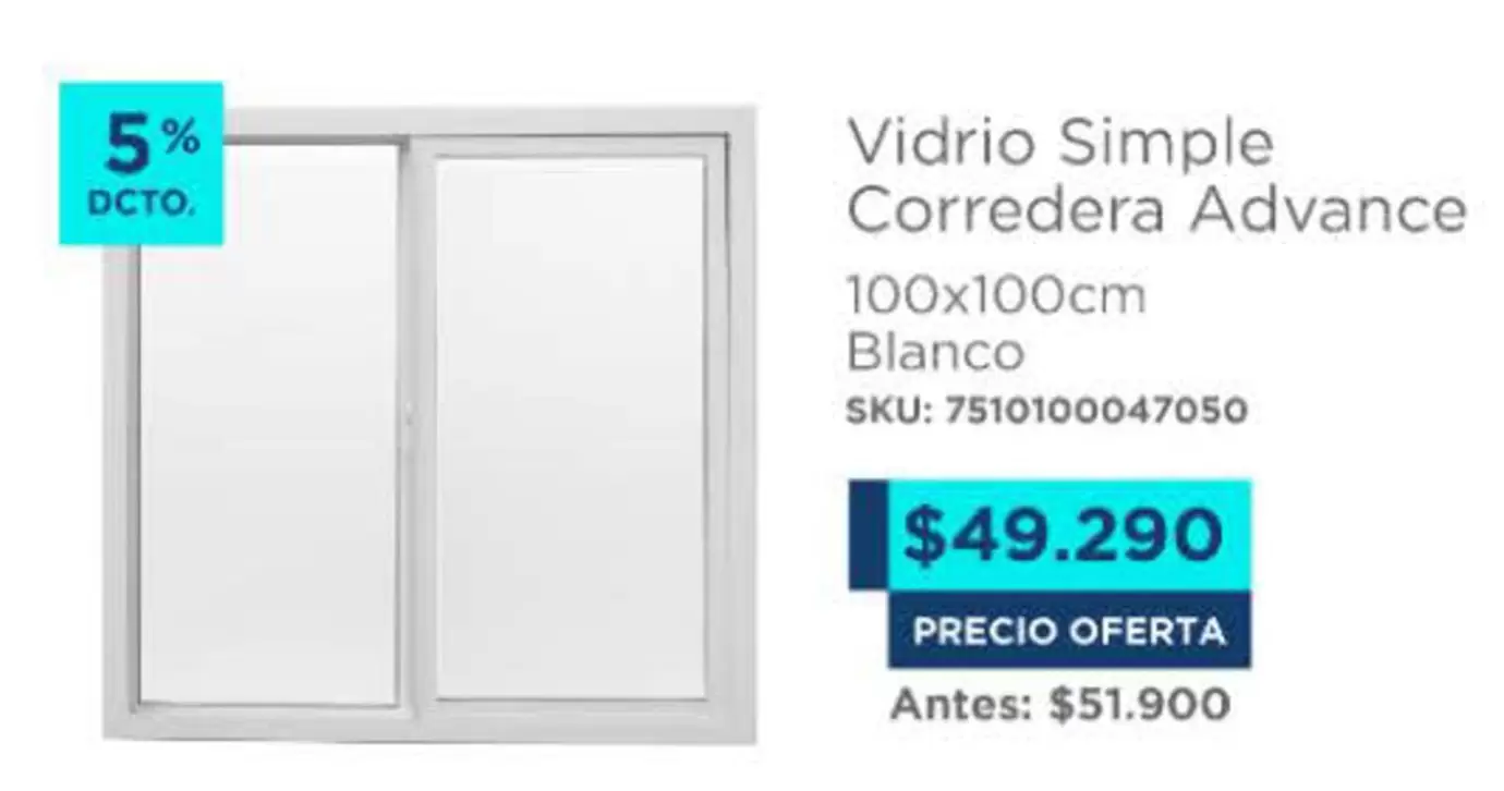 Vidrio Simple Corredera Advance