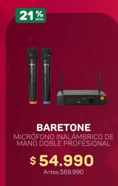 Micrófono Inalámbrico De Mano Doble Profesional