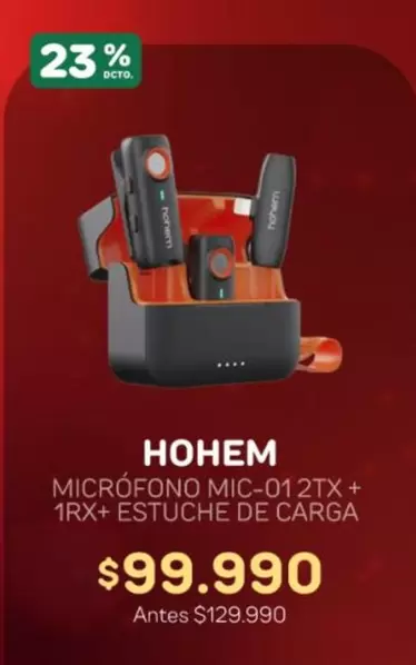 Microfono Mic-01 2tx + Estuche De Carga