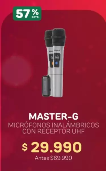 Master-G - Micrófonos Inalámbricos Con Receptor Uhf