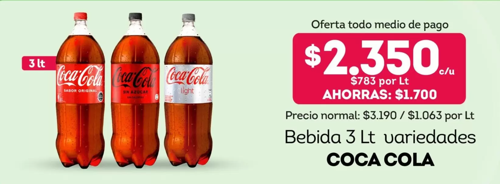 Coca Cola - Bebida 3 Lt