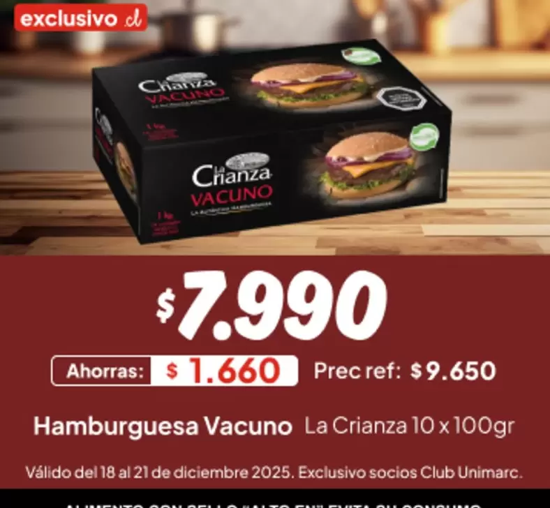La Crianza - Hamburguesa Vacuno